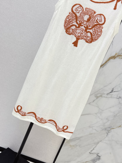Jacquard Pattern Sleeveless Dress