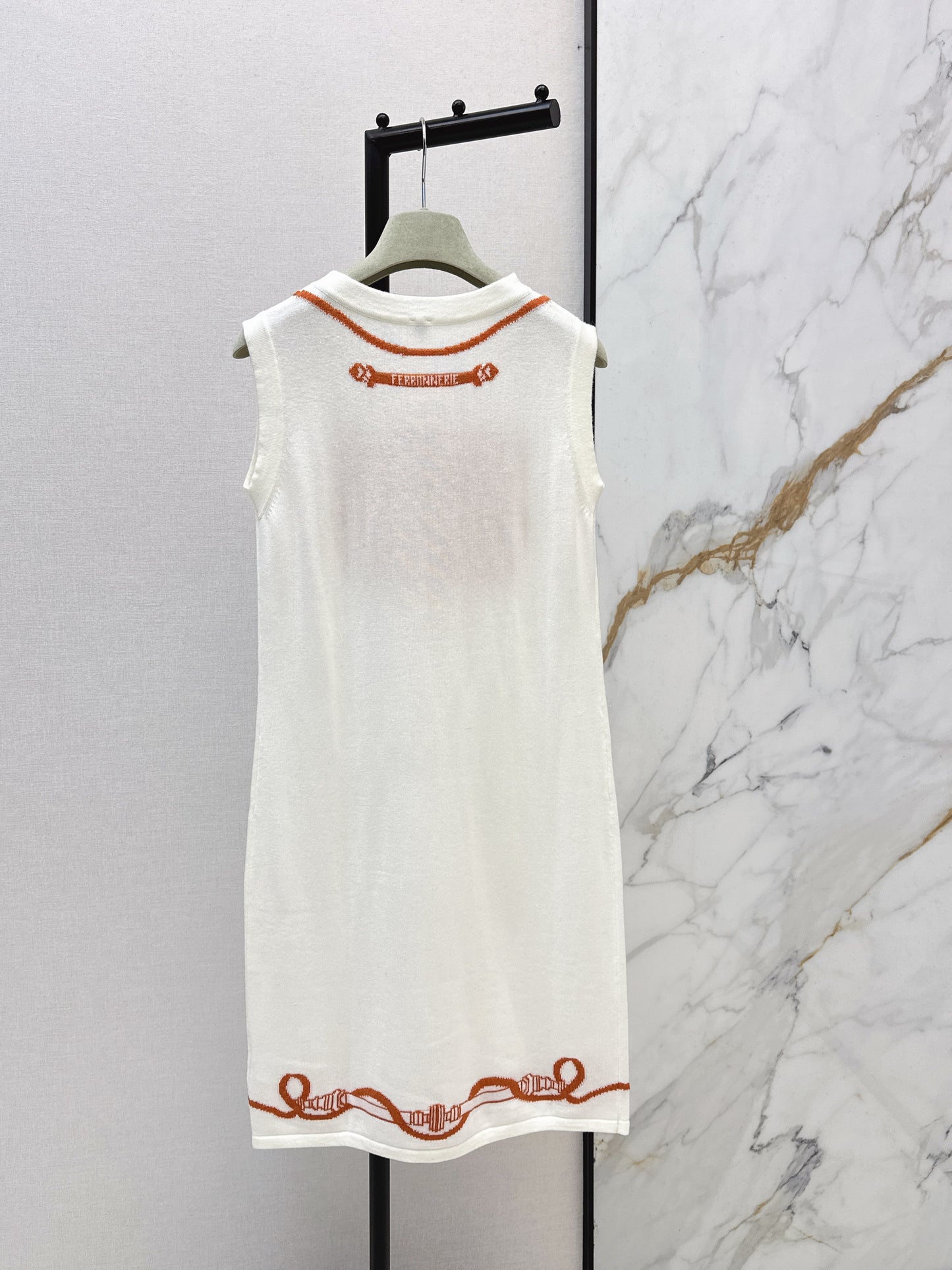Jacquard Pattern Sleeveless Dress