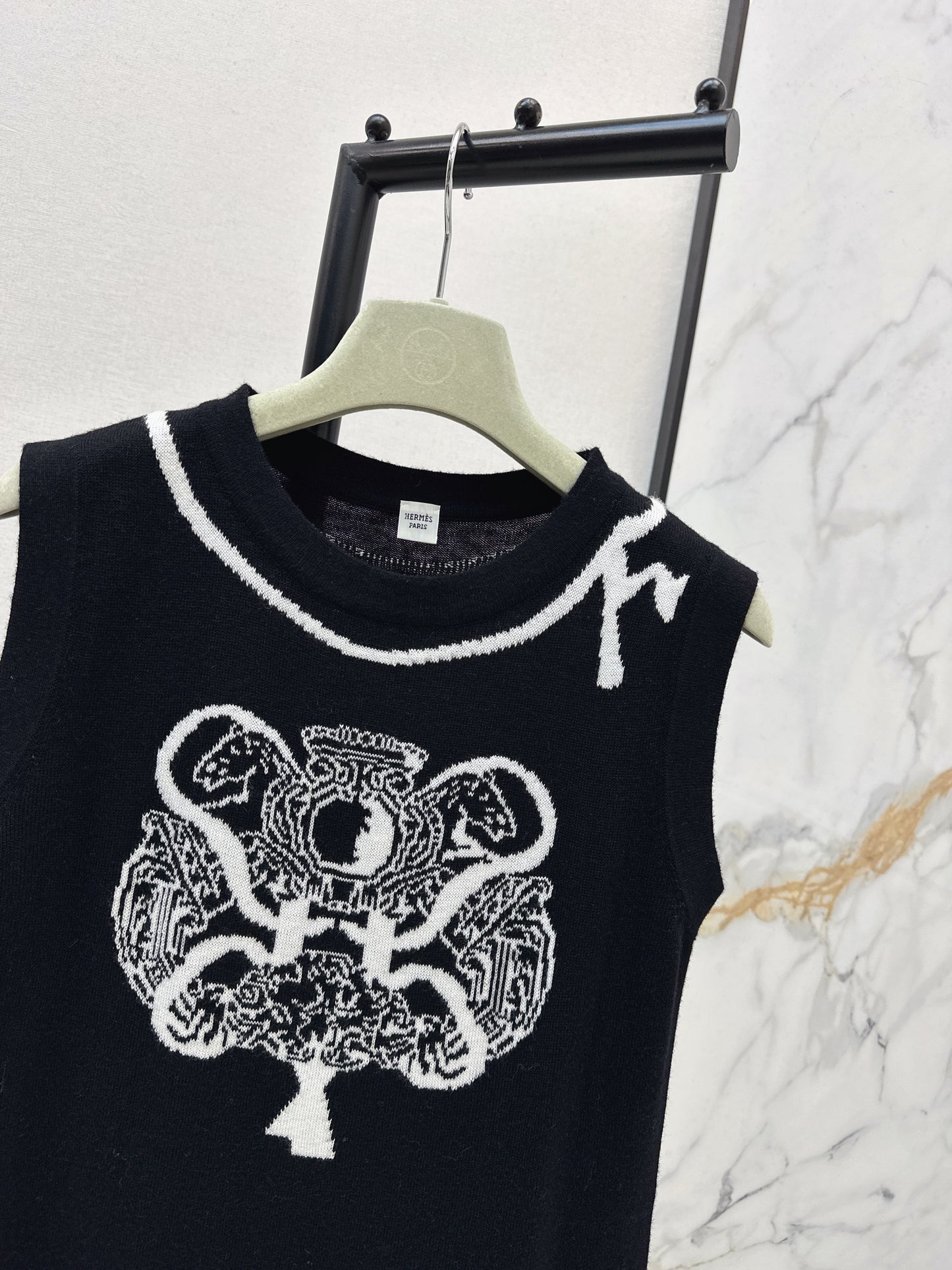 Jacquard Pattern Sleeveless Dress