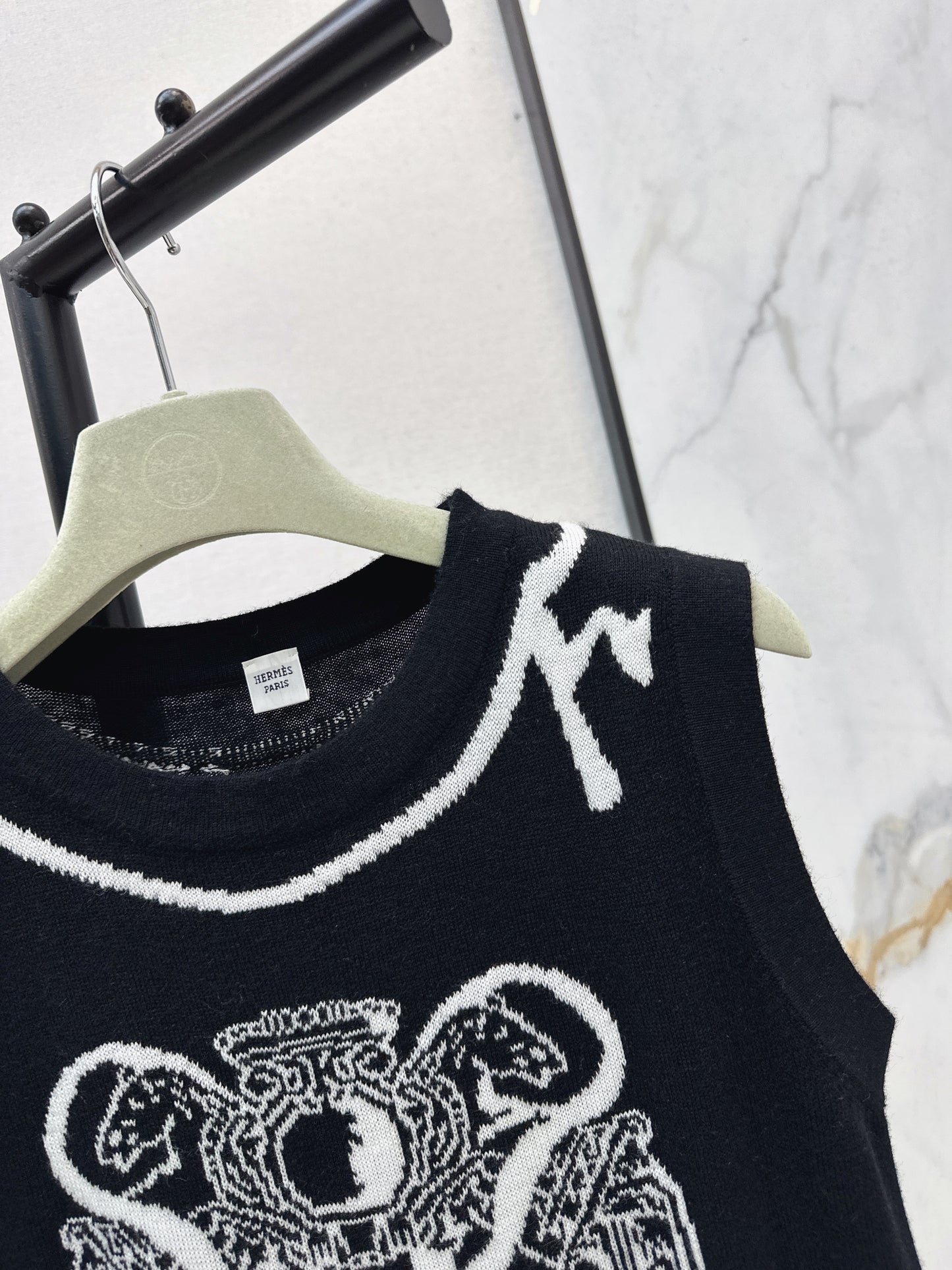 Jacquard Pattern Sleeveless Dress