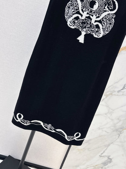 Jacquard Pattern Sleeveless Dress