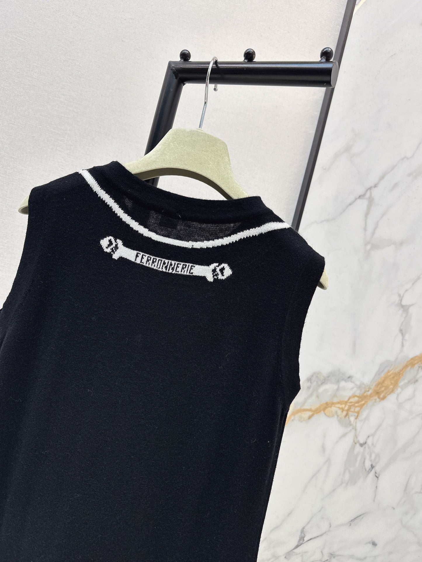 Jacquard Pattern Sleeveless Dress