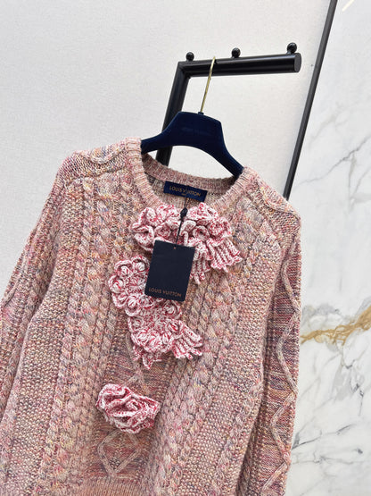 3D Floral Flower Sweater