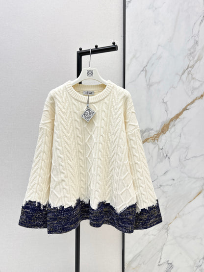 Color-blocked decorative sweater