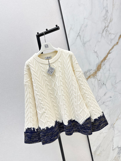 Color-blocked decorative sweater