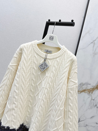 Color-blocked decorative sweater