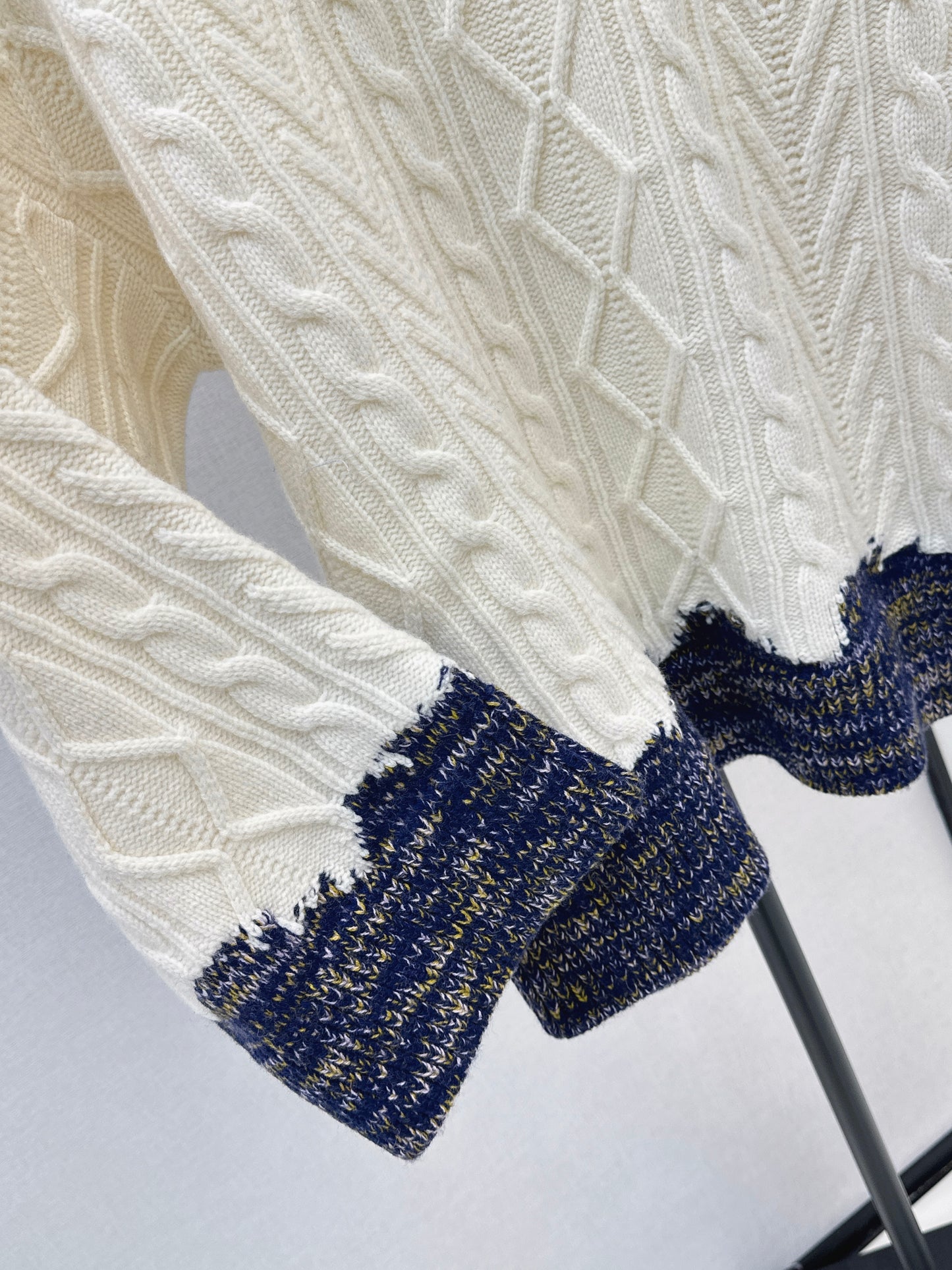 Color-blocked decorative sweater
