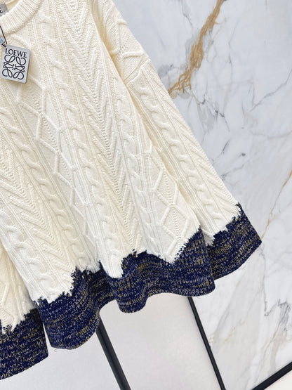 Color-blocked decorative sweater