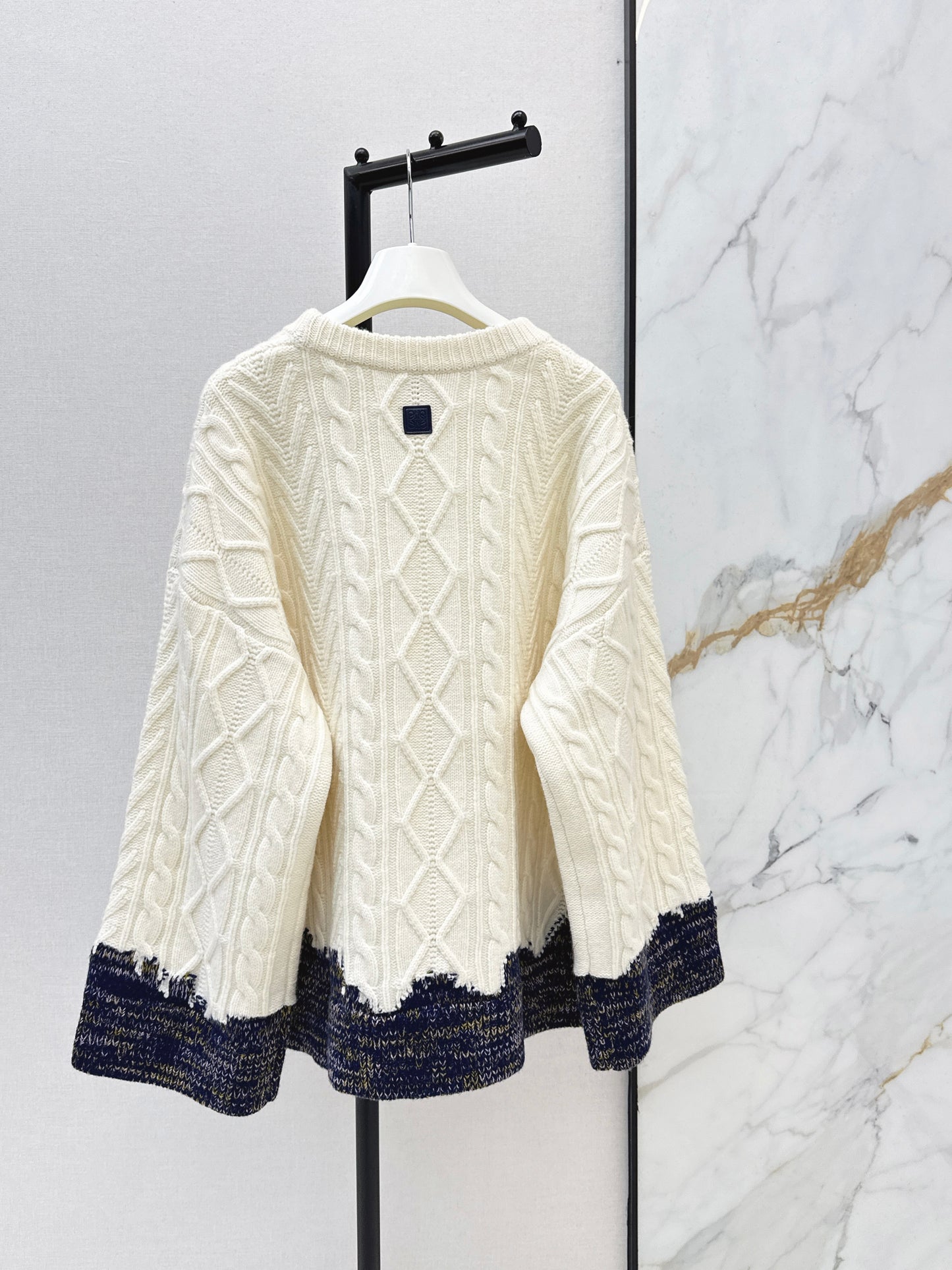 Color-blocked decorative sweater