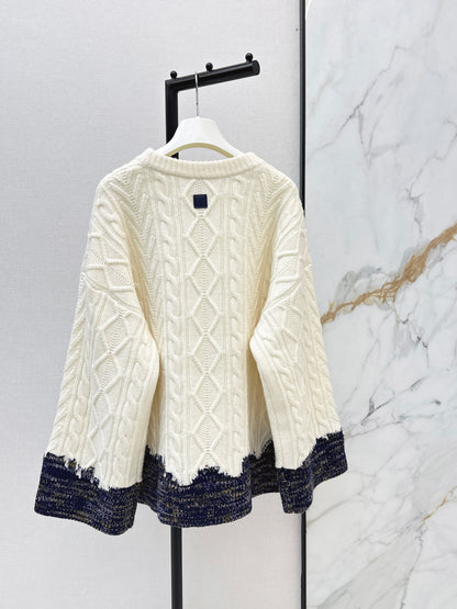 Color-blocked decorative sweater