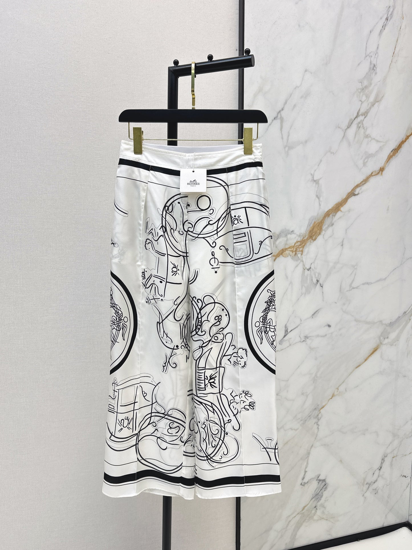 Silk Wide-Leg Straight-Leg Pants