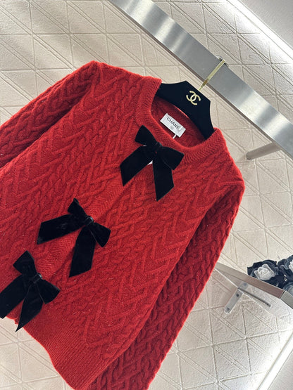 Bow-tie Knit Cardigan