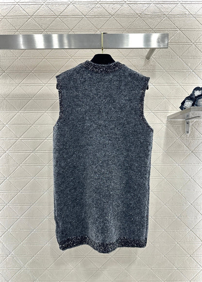 Beaded Sequin Knit Vest Dress