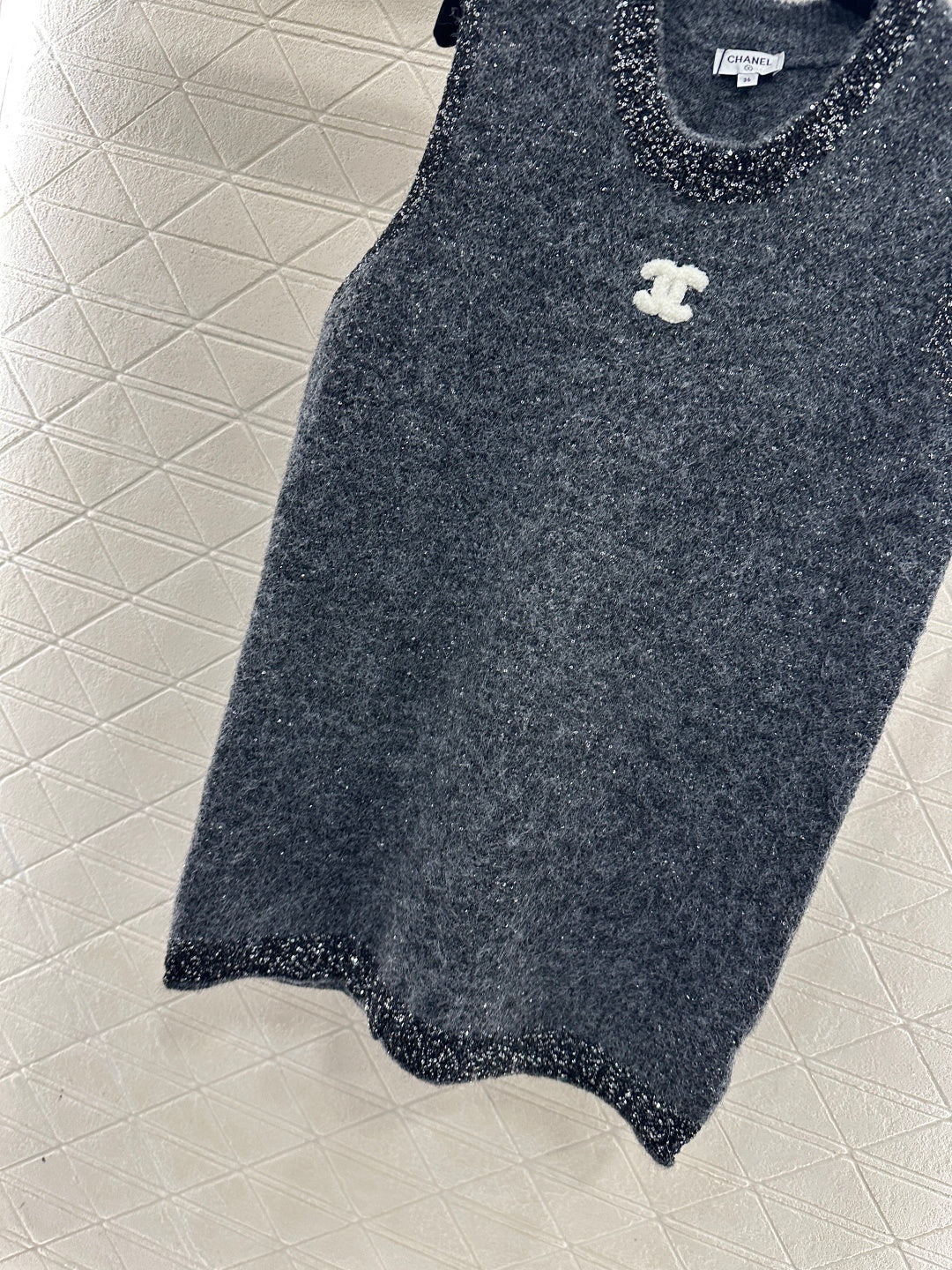 Beaded Sequin Knit Vest Dress