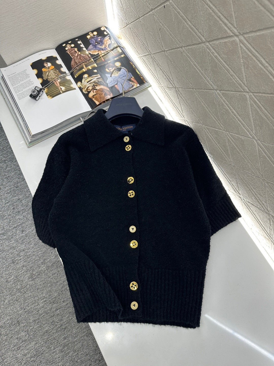 Collared Knit Short-Sleeve T-Shirt