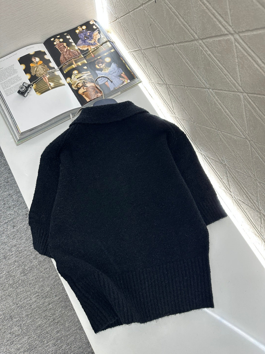 Collared Knit Short-Sleeve T-Shirt