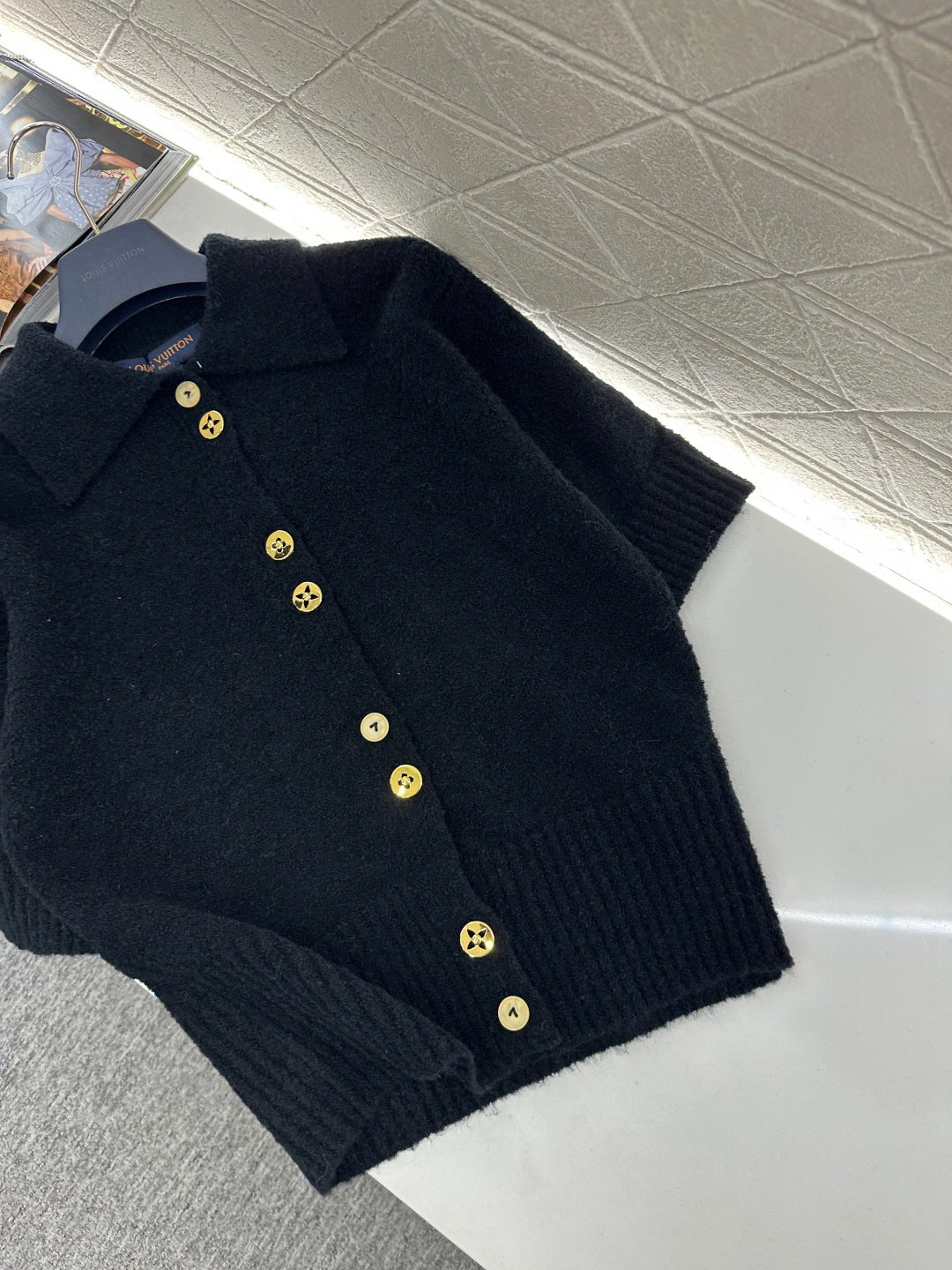 Collared Knit Short-Sleeve T-Shirt