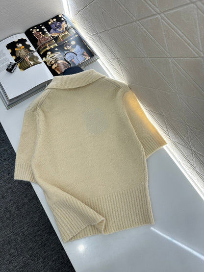 Collared Knit Short-Sleeve T-Shirt