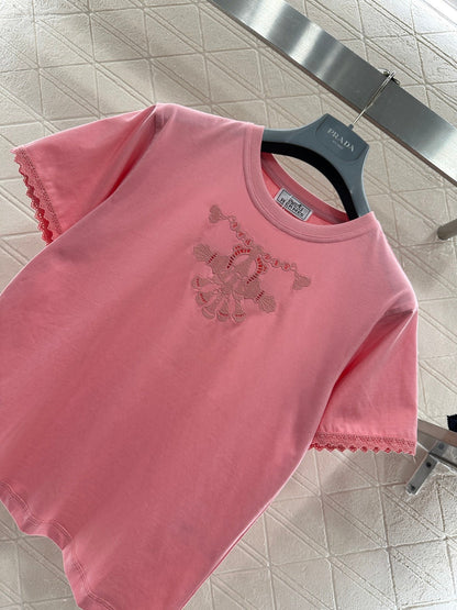 Herme Embroidered Logo T-shirt