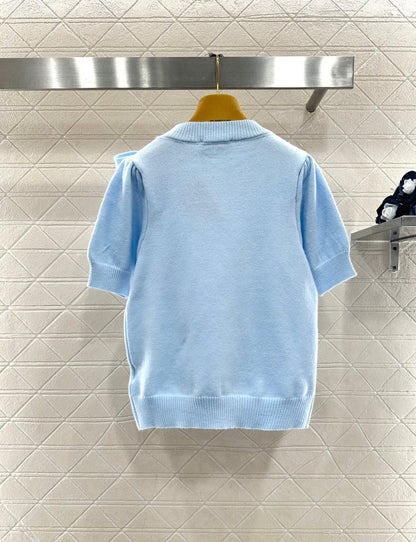 Two-piece knitted sweater set with sleeves