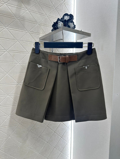 Belted Suit Jacket and Skirt Set