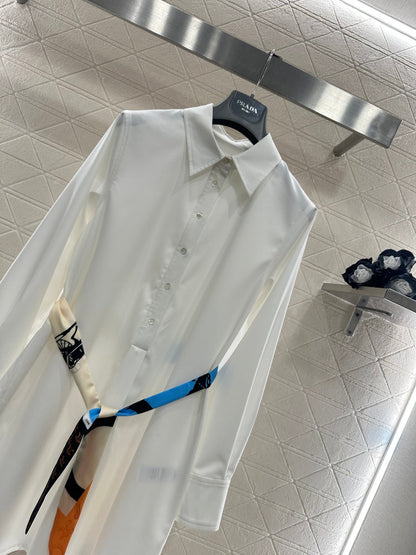 Scarf Belt Shirt Dress
