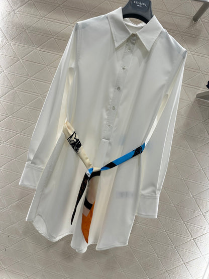 Scarf Belt Shirt Dress