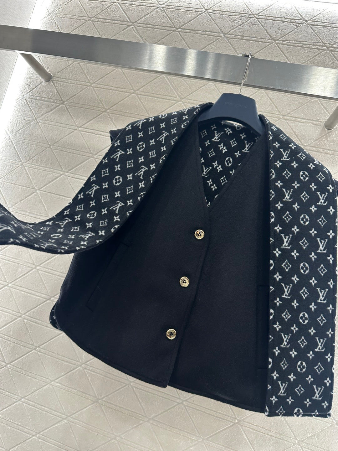 Woolen Scarf Vest Two-Piece Set