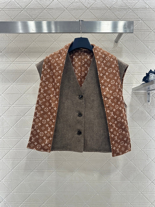 Woolen Scarf Vest Two-Piece Set