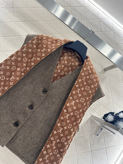 Woolen Scarf Vest Two-Piece Set