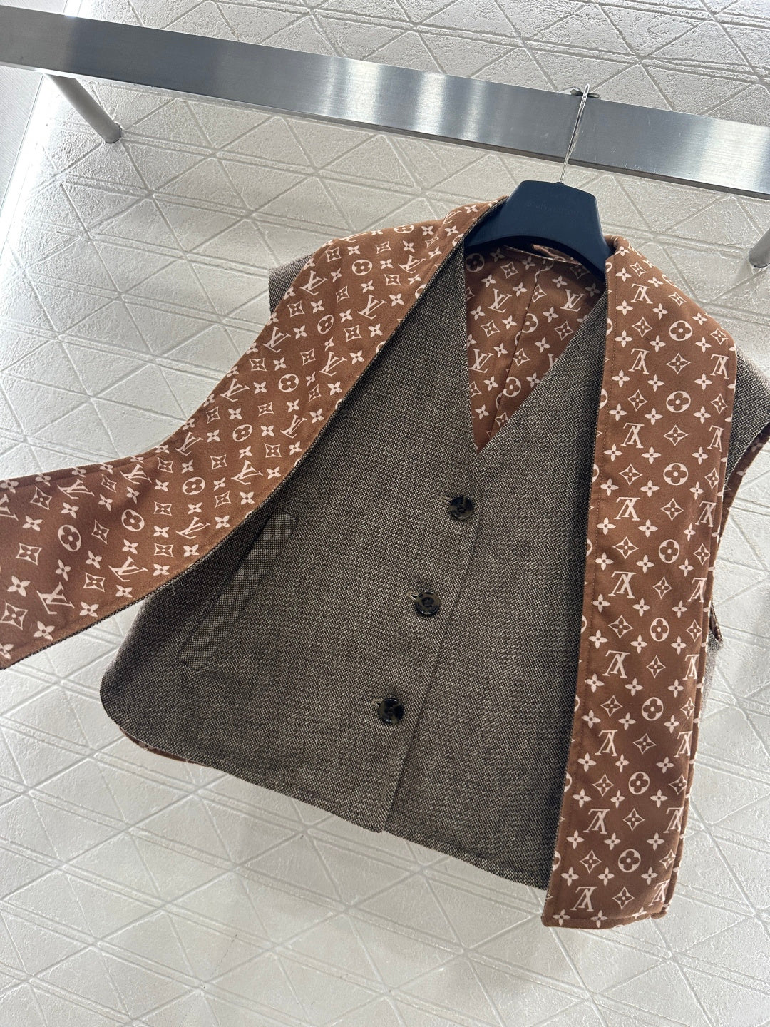 Woolen Scarf Vest Two-Piece Set