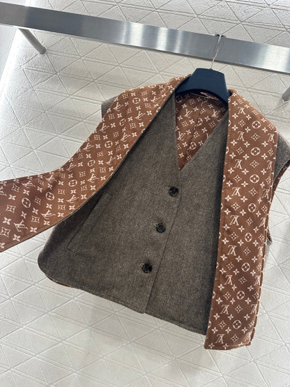 Woolen Scarf Vest Two-Piece Set