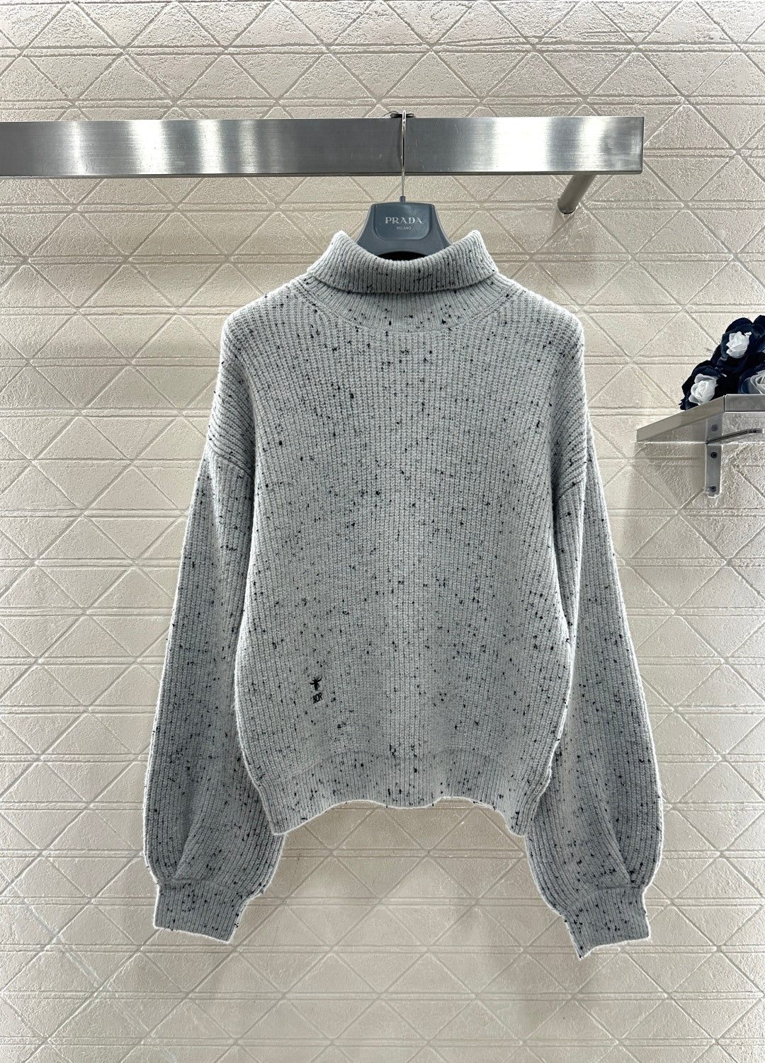 Polka Dot Lantern Sleeve Sweater