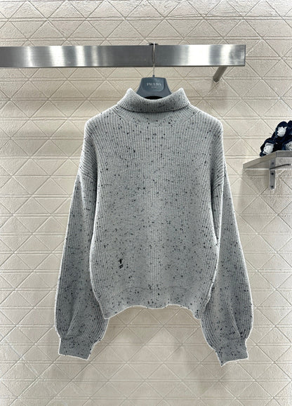 Polka Dot Lantern Sleeve Sweater
