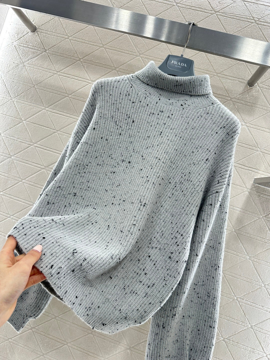 Polka Dot Lantern Sleeve Sweater