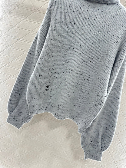 Polka Dot Lantern Sleeve Sweater