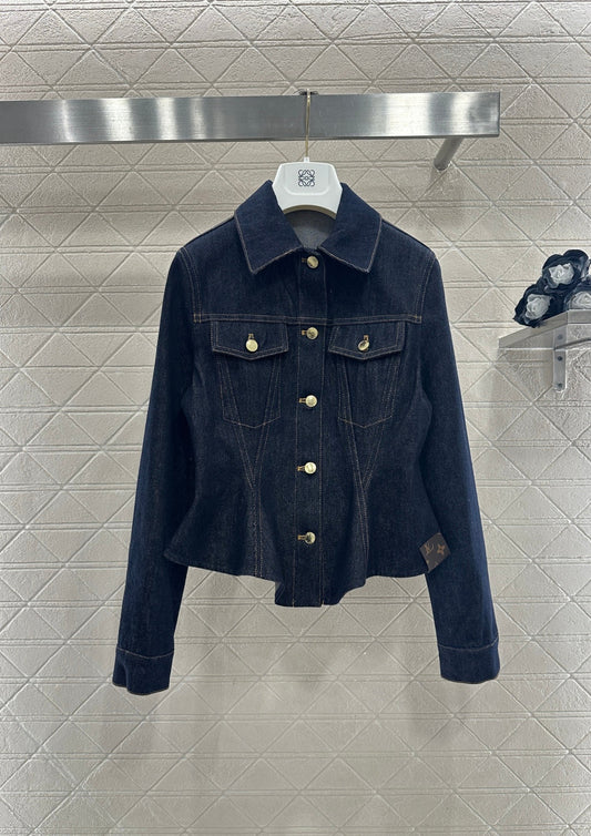 Cinched-Waist Denim Jacket