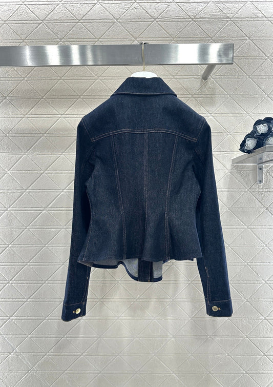 Cinched-Waist Denim Jacket