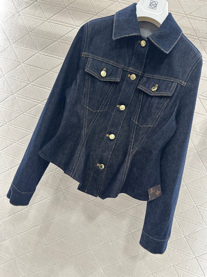 Cinched-Waist Denim Jacket