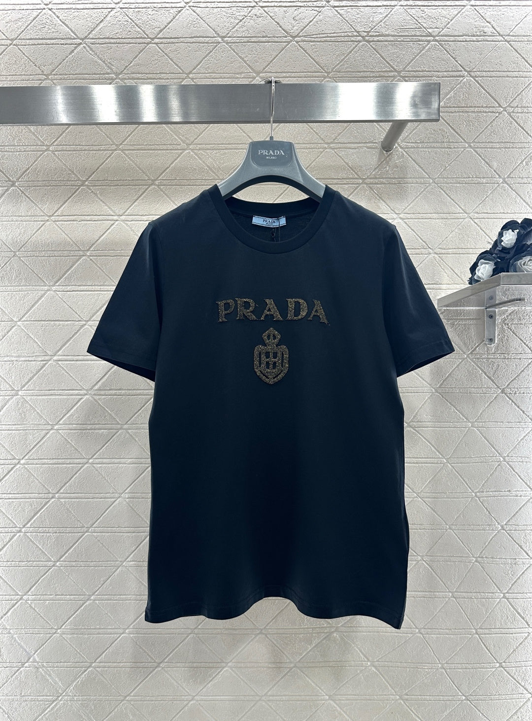Gold-Stamped Letter Logo T-Shirt