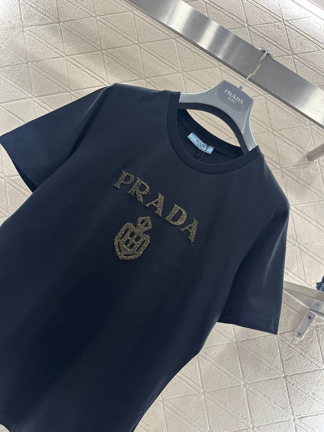 Gold-Stamped Letter Logo T-Shirt