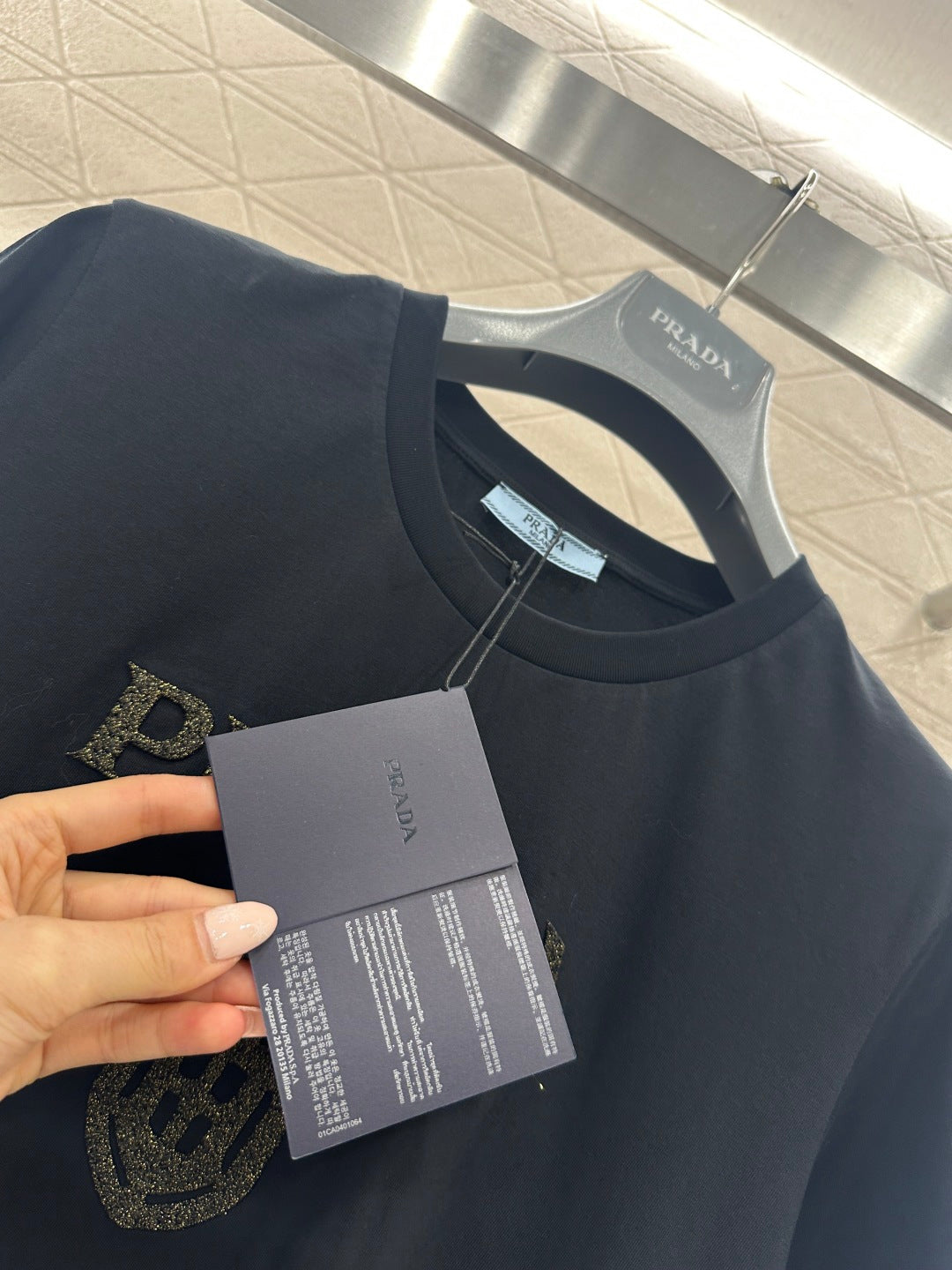 Gold-Stamped Letter Logo T-Shirt