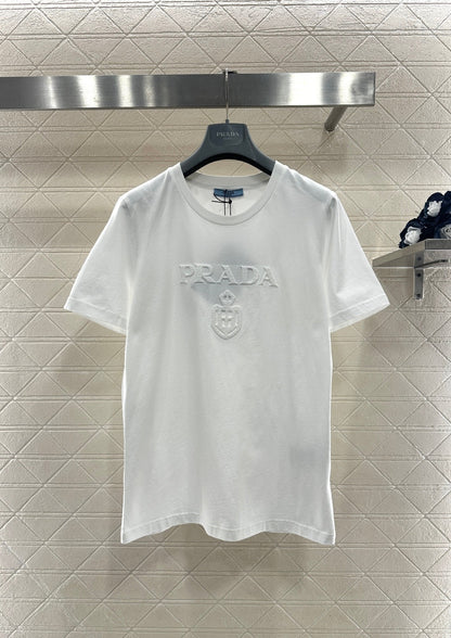Gold-Stamped Letter Logo T-Shirt