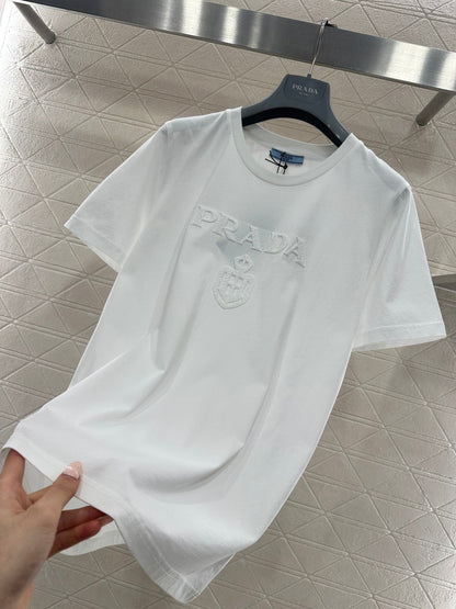 Gold-Stamped Letter Logo T-Shirt