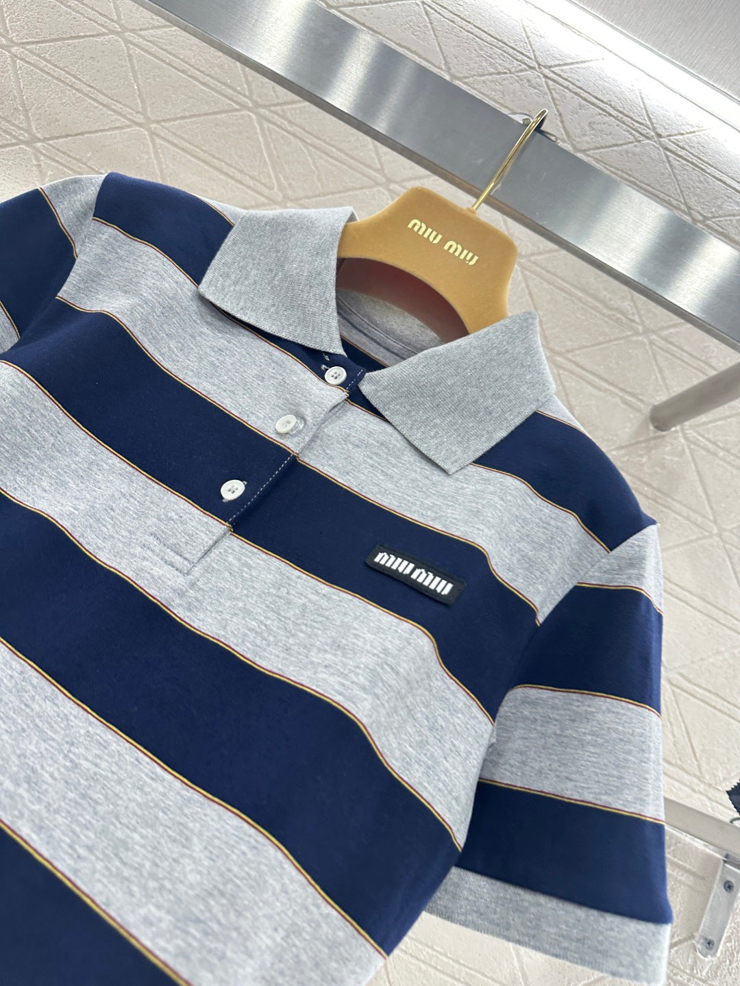 Striped Collared Short-Sleeve T-Shirt