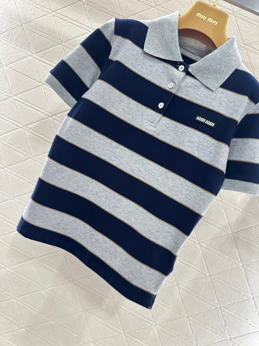 Striped Collared Short-Sleeve T-Shirt