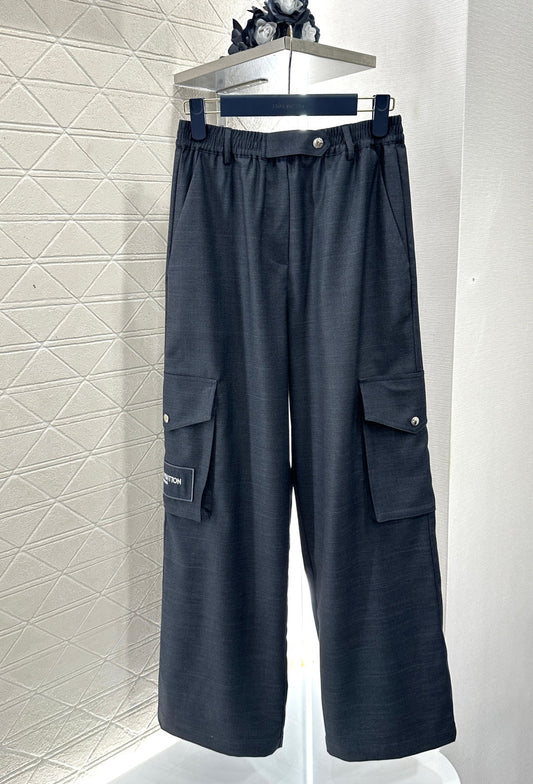 Cargo Wide-Leg Straight-Leg Pants