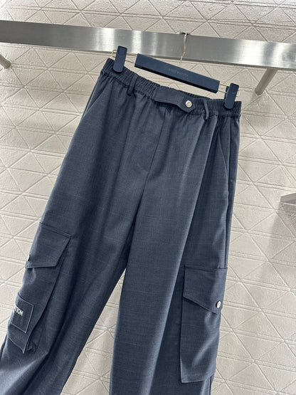 Cargo Wide-Leg Straight-Leg Pants