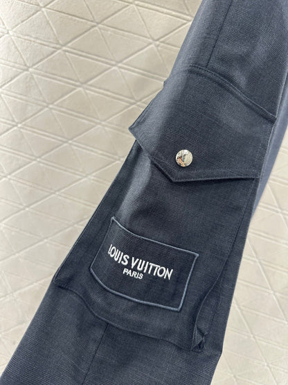 Cargo Wide-Leg Straight-Leg Pants
