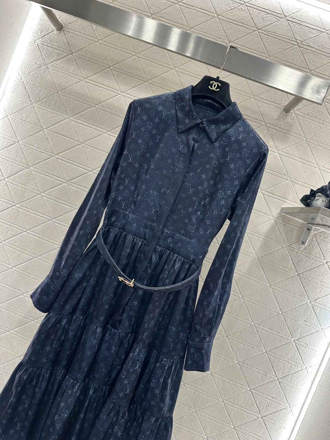 Printed Belted Shirt Dress